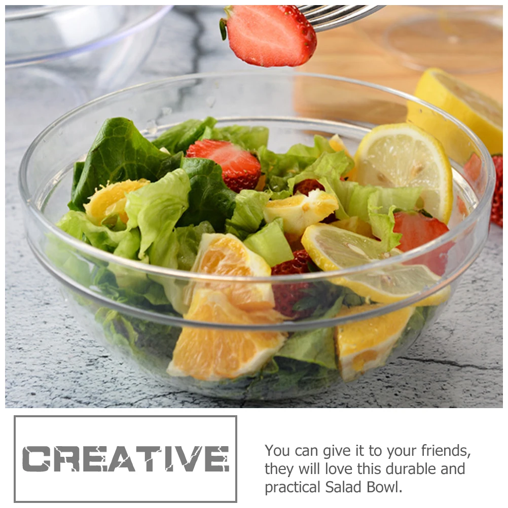 

Clear Salad Fruit Household Salad Basin Vegetable Cocktail Dessert Food Serving Basin Kitchen Accessory Restaurant Home Supply