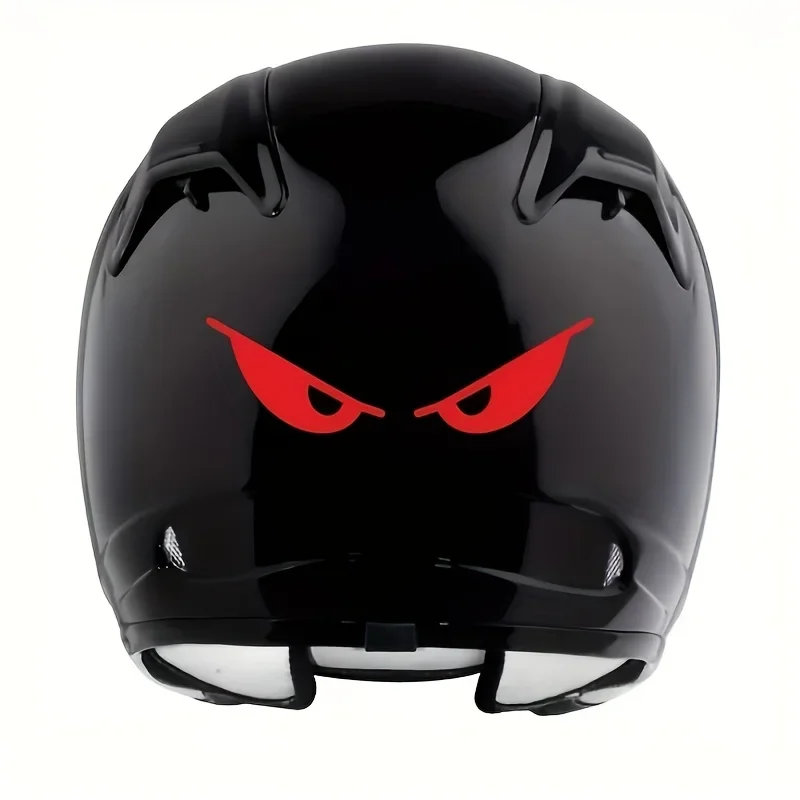 

4pcs Evil Eye Scratch-Resistant Motorcycle & Car Helmet Decals - Bold Black & Red Design, Durable PC Material, Helmet Sticker
