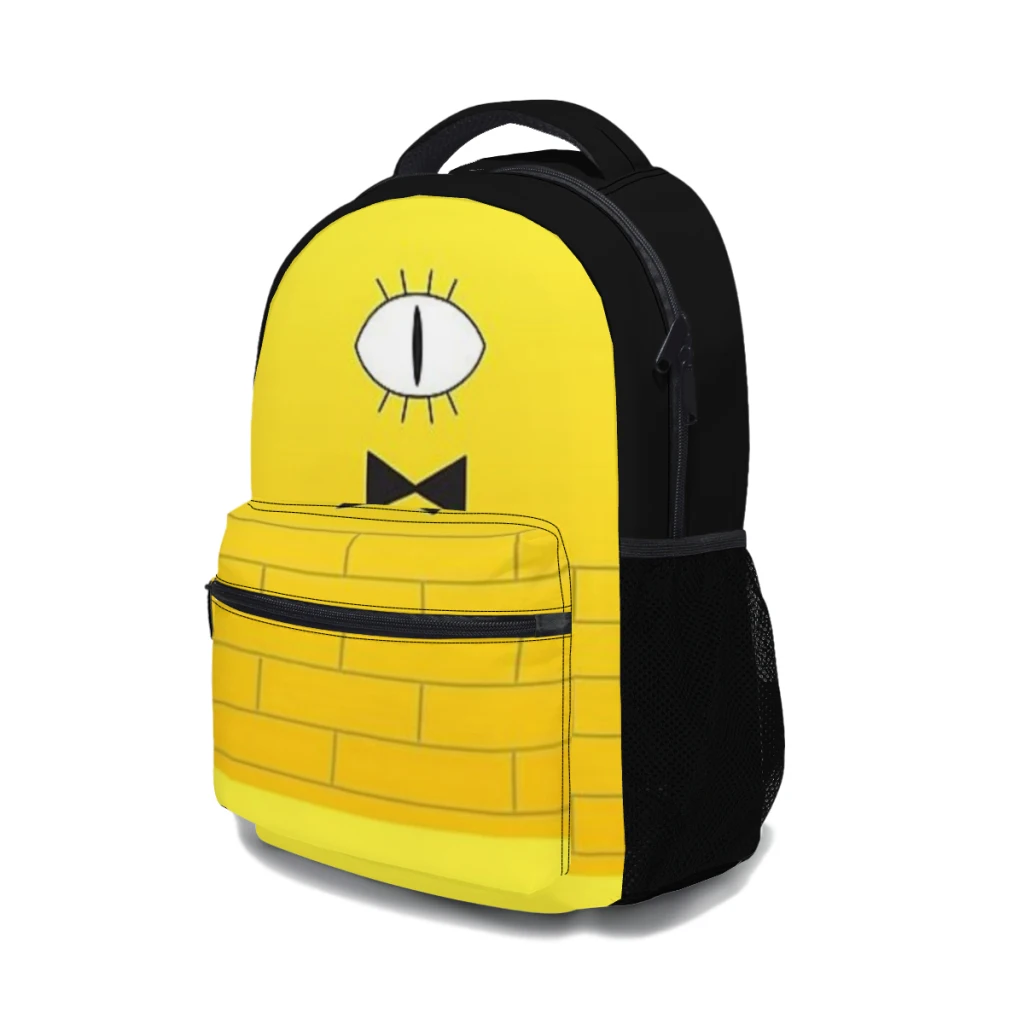 Bill Cipher-mochila plana versátil de gran capacidad, impermeable, lavable, para ordenador, Unisex