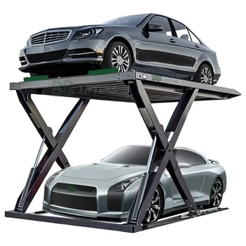 Scissor Lift Platform Parking Equipment Park System 2 Floors Vertical Car Parking