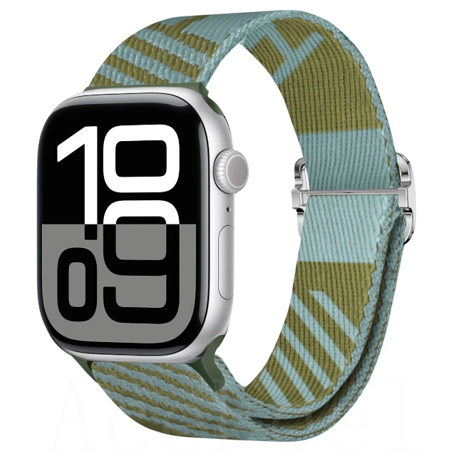 Correa de nailon a rayas para Apple Watch 49mm 46mm 45mm 44mm 42mm 41mm 40mm pulsera ajustable iWatch Ultra 10 9 8 7 6 5 4 SE
