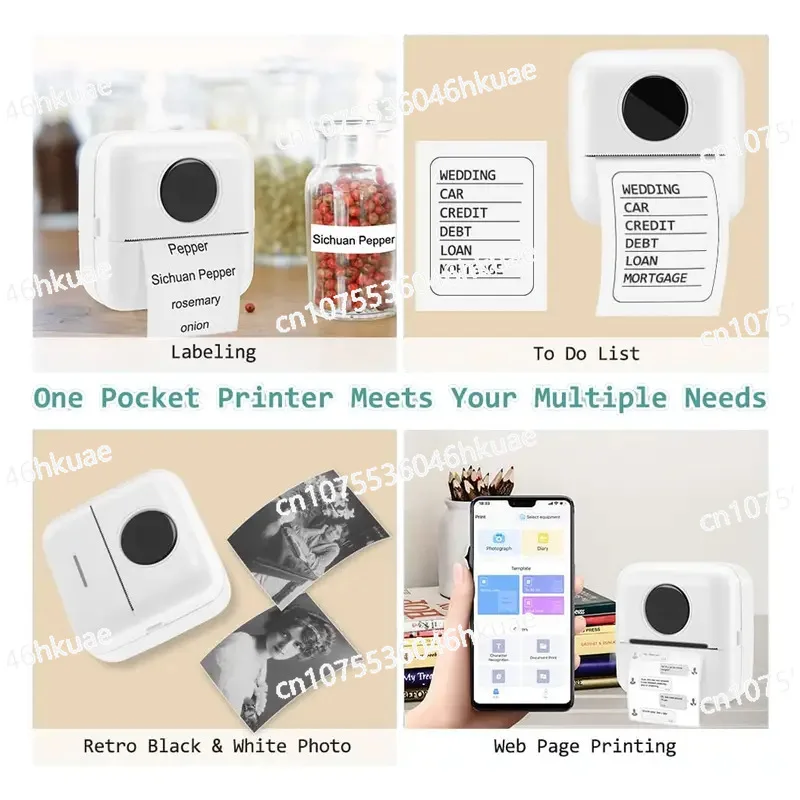 Mini Printer Small Portable Mini Pocket Label Picture Wrong Title Thermal Bluetooth Printer