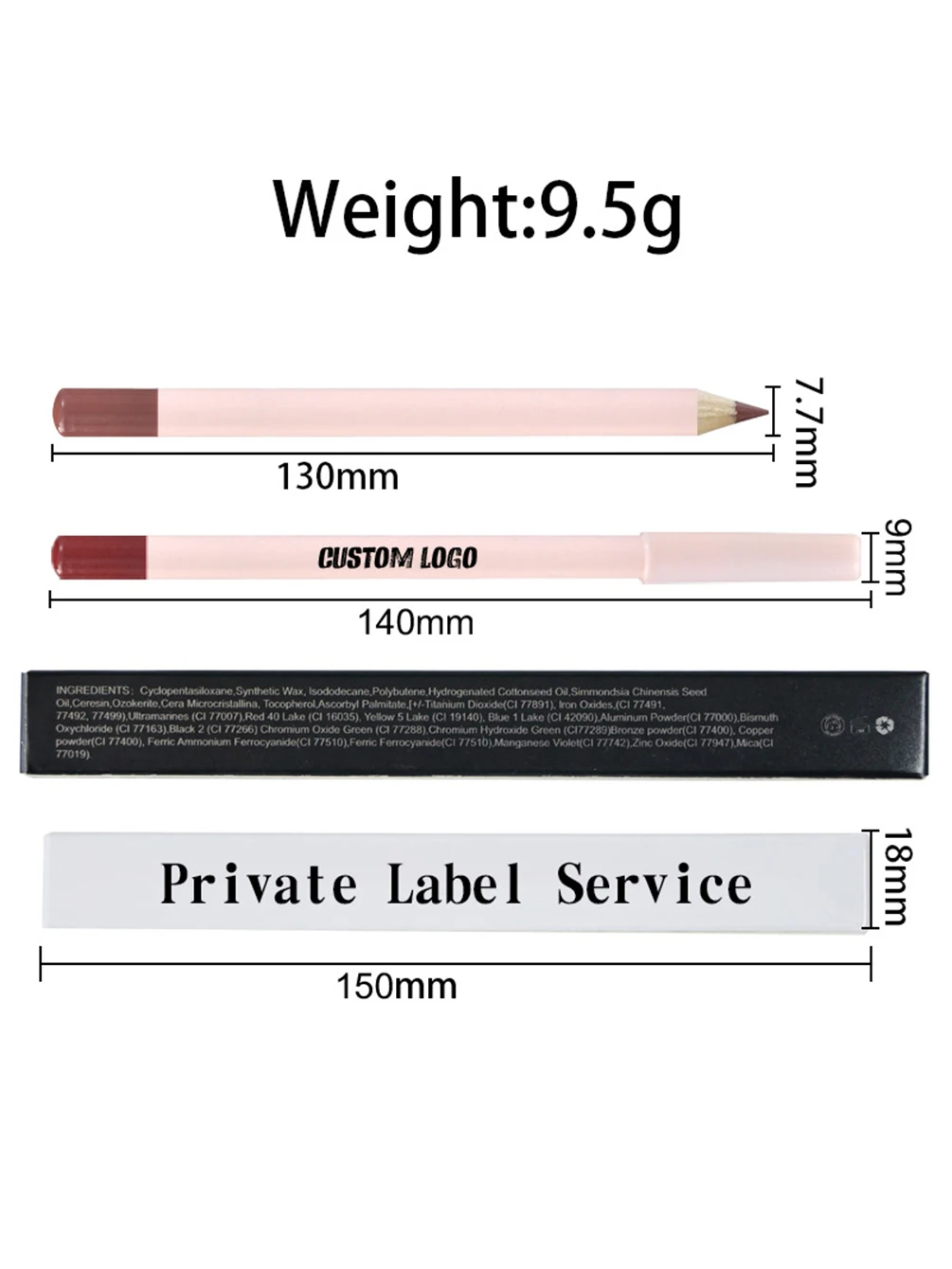 Waterproof Pink Brown Lip Liner Pencil Private Label Long Lasting Pigment Creamy Lipliner Makeup Custom Logo