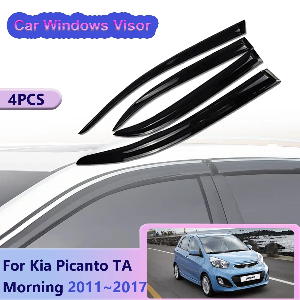 

Car Windows Visor for Kia Picanto TA Morning 2011~2017 Sides Rain Guard Deflector Vent Smoke Awning Shelter Exterior Accessories