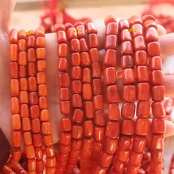 orange red Coral pillar baroque 10/11/12mm 38CM for DIY jewelry making loose beads FPPJ wholesale nature gemstone