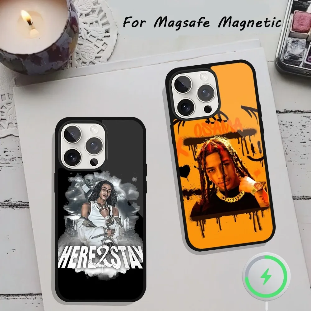 Singer D-DD Osama Here 2 Stay Phone Case  For iPhone 15 12 13 14 11 Pro Plus Max Magsafe Magnetic Wireless Charging shell