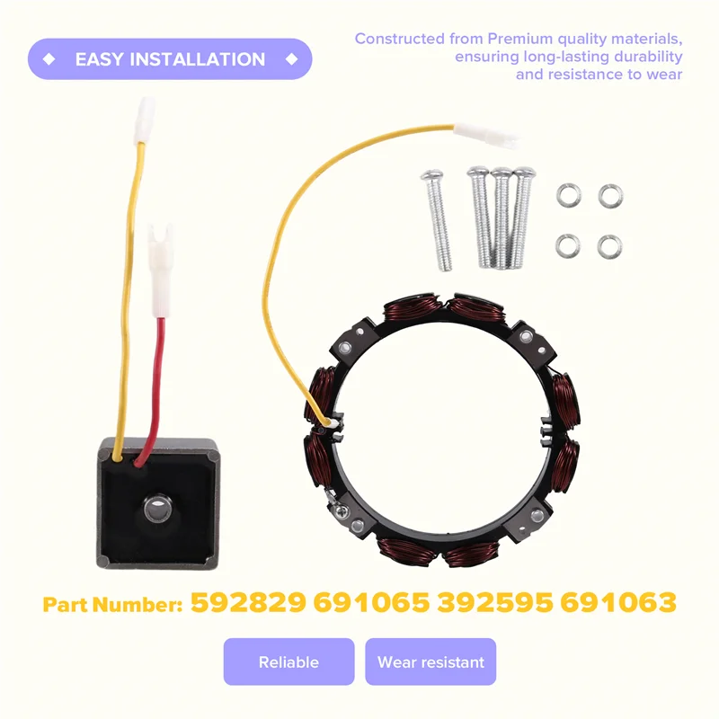 【가격 인하! !】592829 691065 392595 691063 Briggs & Stratton BS 트라이 회로 5/9 Amps용 발전기 고정자 코일