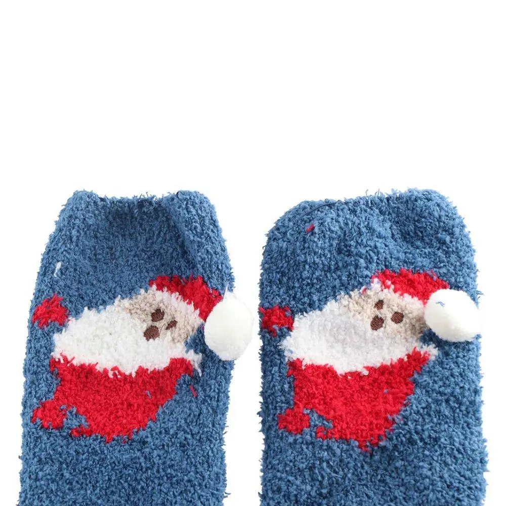 Christmas Hat Home Socks Cartoon Winter Floor Sleep Socks Middle Tube Socks Christmas Socks Women Hosiery Coral Velvet Socks