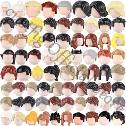 MOC City Hero Figures Hairstyles Human Body Parts Building Blocks Man Woman Girl Boy Head Hair DIY Accessories Bricks Kids Toys
