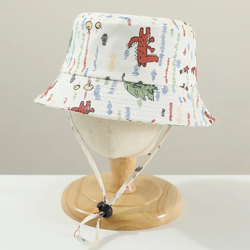 

2025 шляпа рыбака с мультяшными животными для детей, для мальчиков и девочек, уличная модная солнцезащитная кепка, древний костюм с узором, универсальная весна-лето