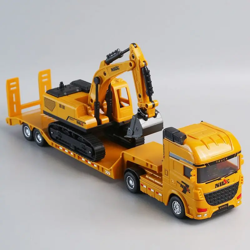 

Semi-carrier Trailer Truck Inertia Transport Engineering Vehicle Diecast Excavator Bulldozer Model Construction Toy Kid Gifts