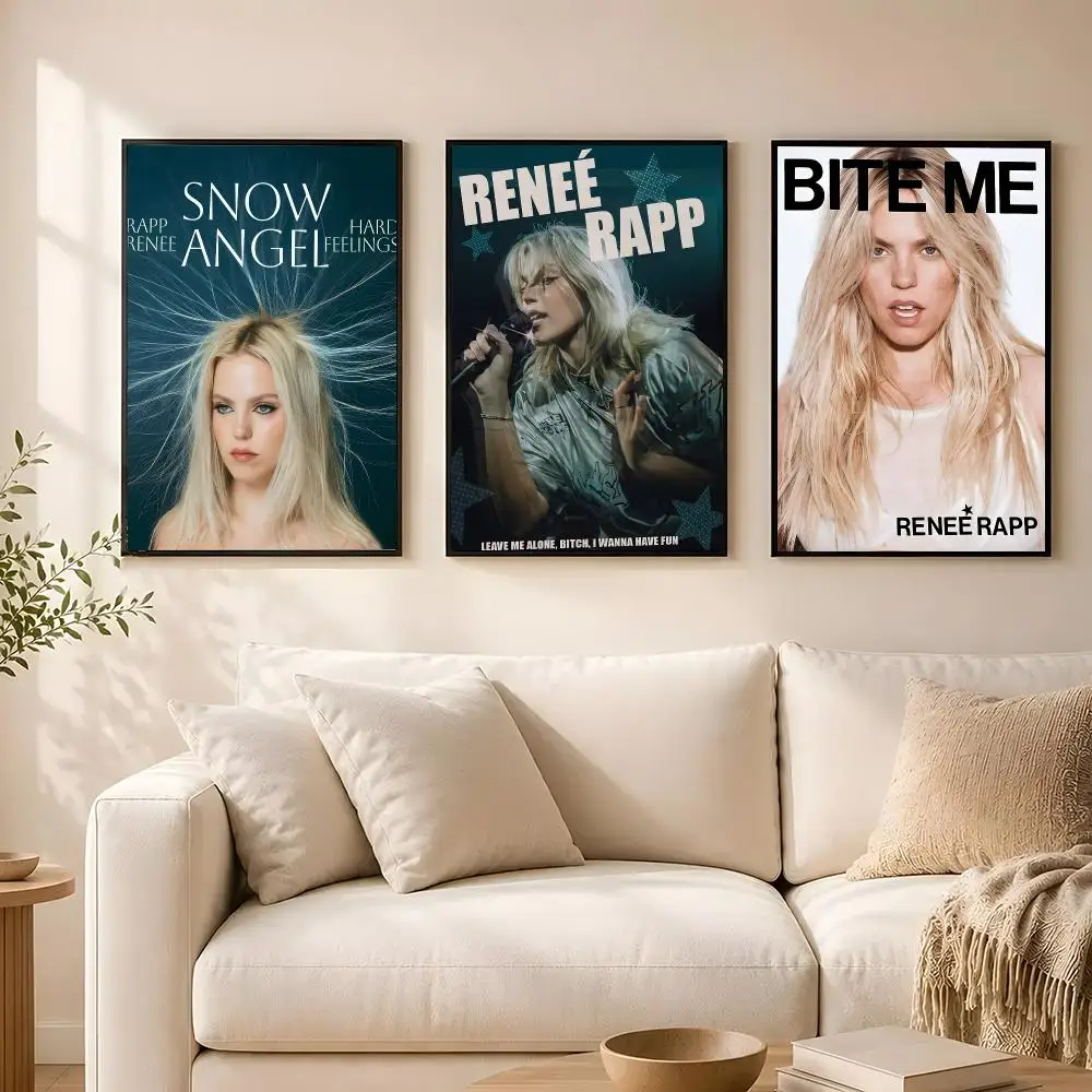 Singer R-Renee Rapp Poster poster Self-adhesive wall stickers, suitable for room decoration, high-quality printing.