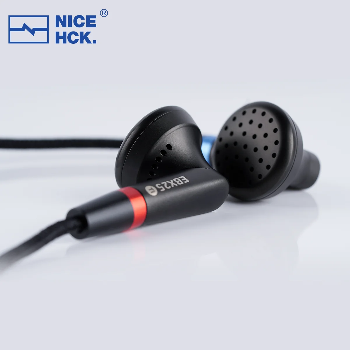 NiceHCK EBX25Ti Flat-head Earbud 14.2mm Dome Beryllium Plated Diaphragm MMCX Interface Titanium Alloy Shell Vocal Music Earphone