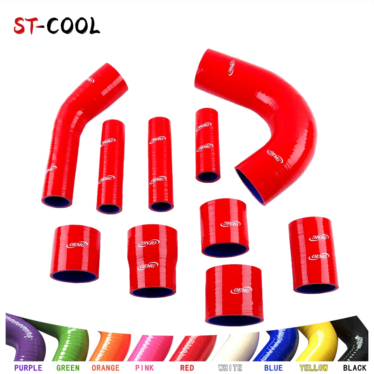 Silicone Tube For Mitsubishi Lancer EVO X 2008 2009 2010 2011 Turbo Intercooler Hose Pipe Kit 10Pcs 10 Colors