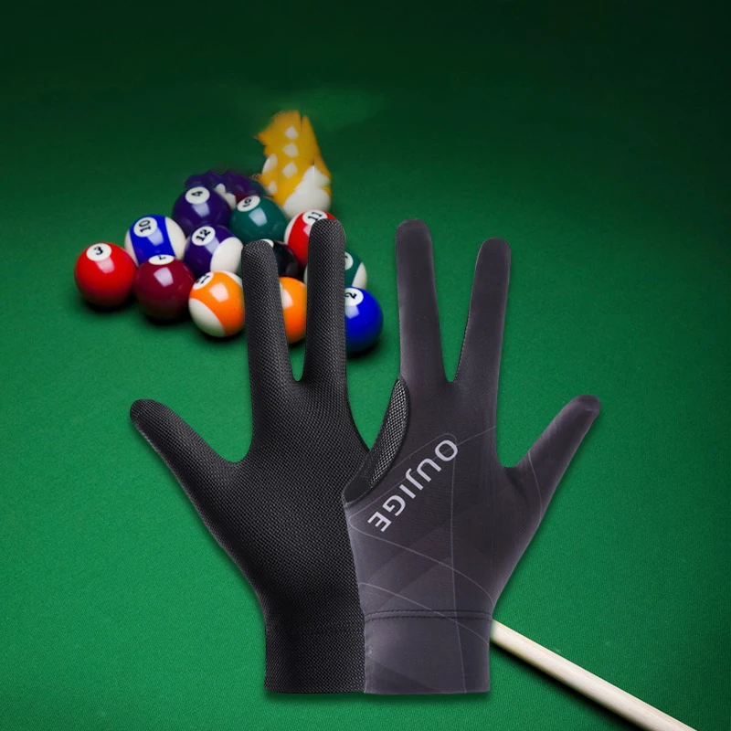 1Pc Left Hand Three Finger Billiard Glove Non Slip Stickers Elasticity Billiard Training Gloves DIY Accessories Billiards Glove