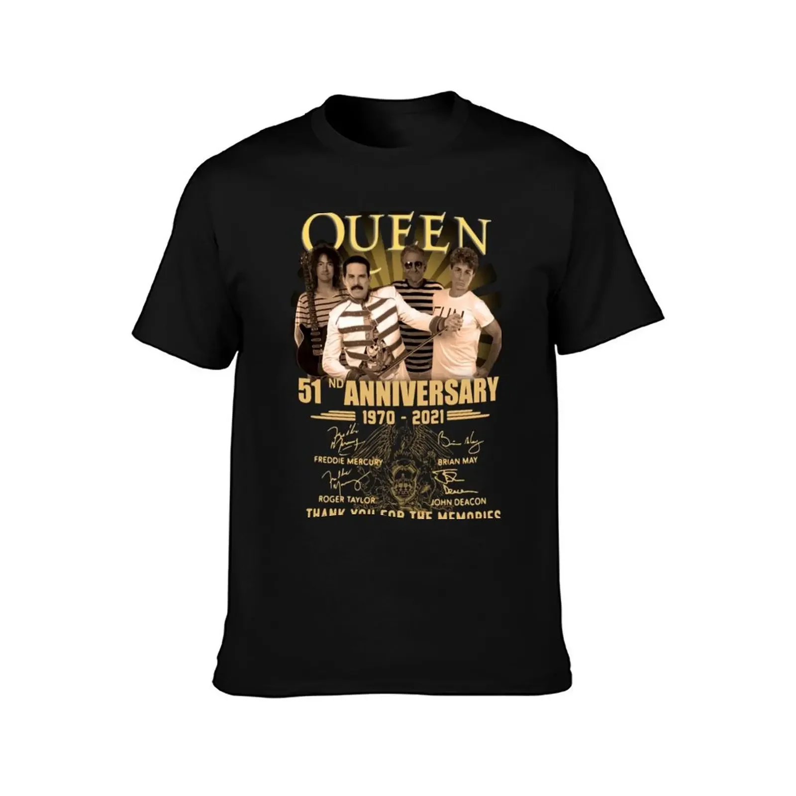 Queen 51nd anniversary 1970-2021 thank you for the memories signatures shirt T-Shirt summer clothes mens designer t shirt