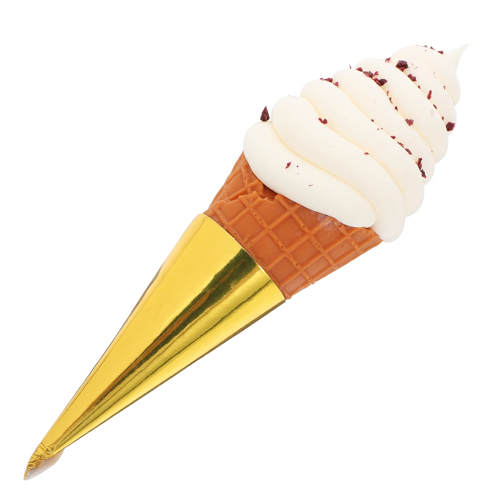 

Artificial Ice Cream Cone Props White Chocolate Chip Flavor PVC Material Decorative Display Model Photography Accessories Fake