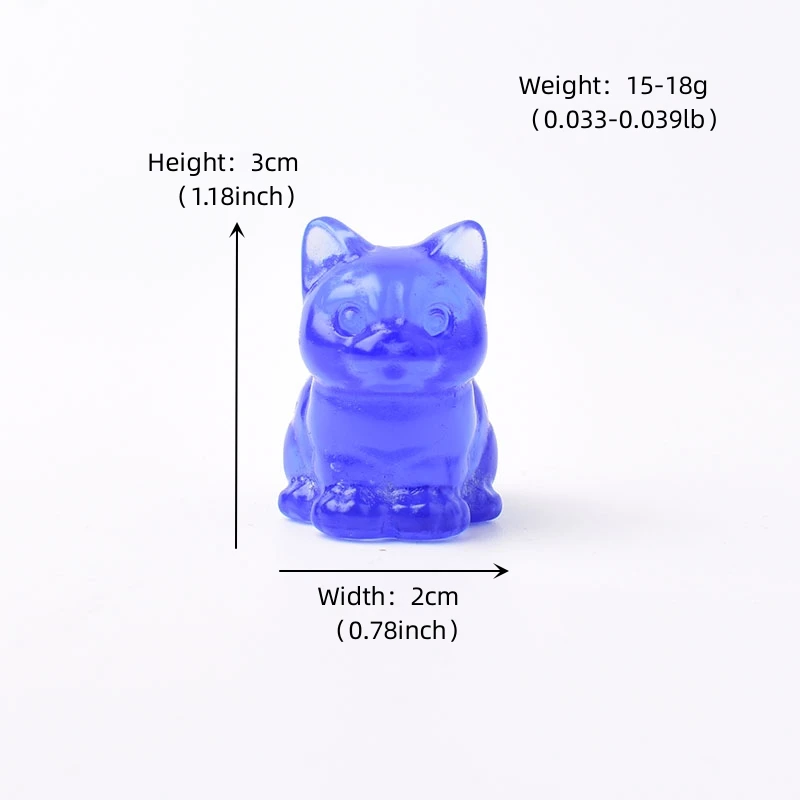 1PC Natural Crystal Carved Sit Cat Healing Stone Crystal Figurines Reiki Gemstone Crafts Home Decoration Children DIY Gift