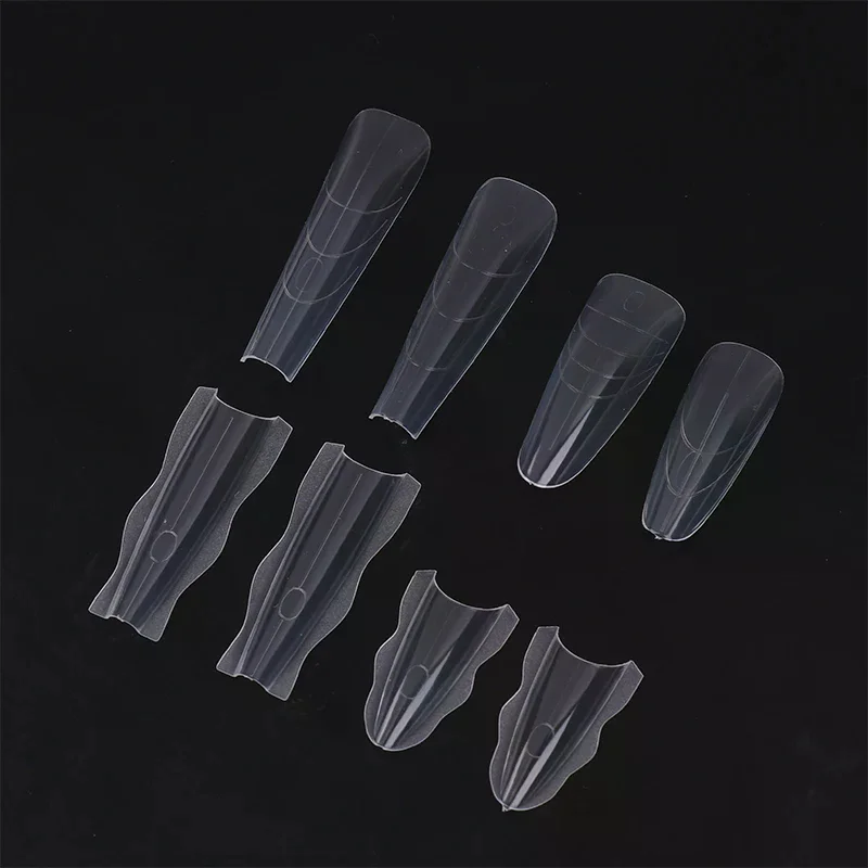 60Pcs Poly Dual Forms Nail Gel Mold Reusable Quick Building Nail Extension Tool