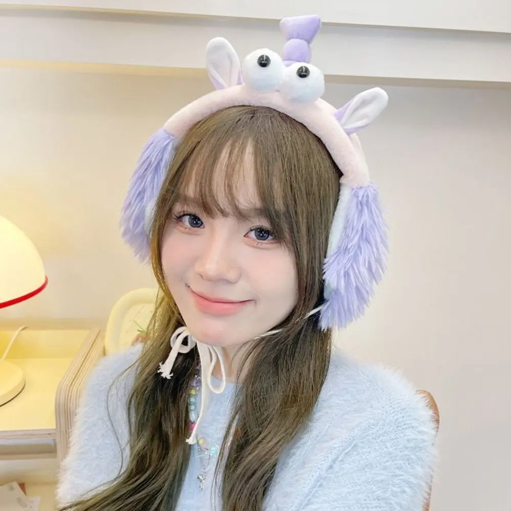 Lovely Korean Y2k Plush Earmuffs Tie Straps Adjustable Girls Fluffy Earflap Soft Warm Windproof Winter Ear Cover Women