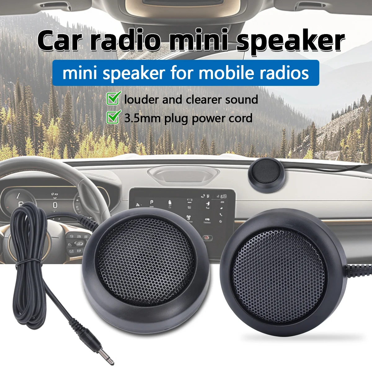 ABBREE KES-4 Car Radio Mini External Speaker Clear Sound For All 3.5mm Audio Plug For KG-M70 AR-M6 AR-318 CB Mobile Radio