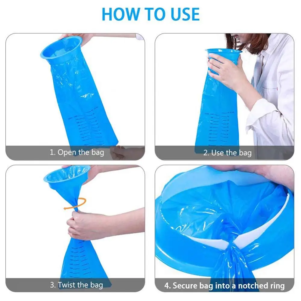 10Pcs 1000ML Disposable Travel Car Airplane Motion Sickness Nausea Vomit Bag Clean Eco-Friendly Plastic Bags