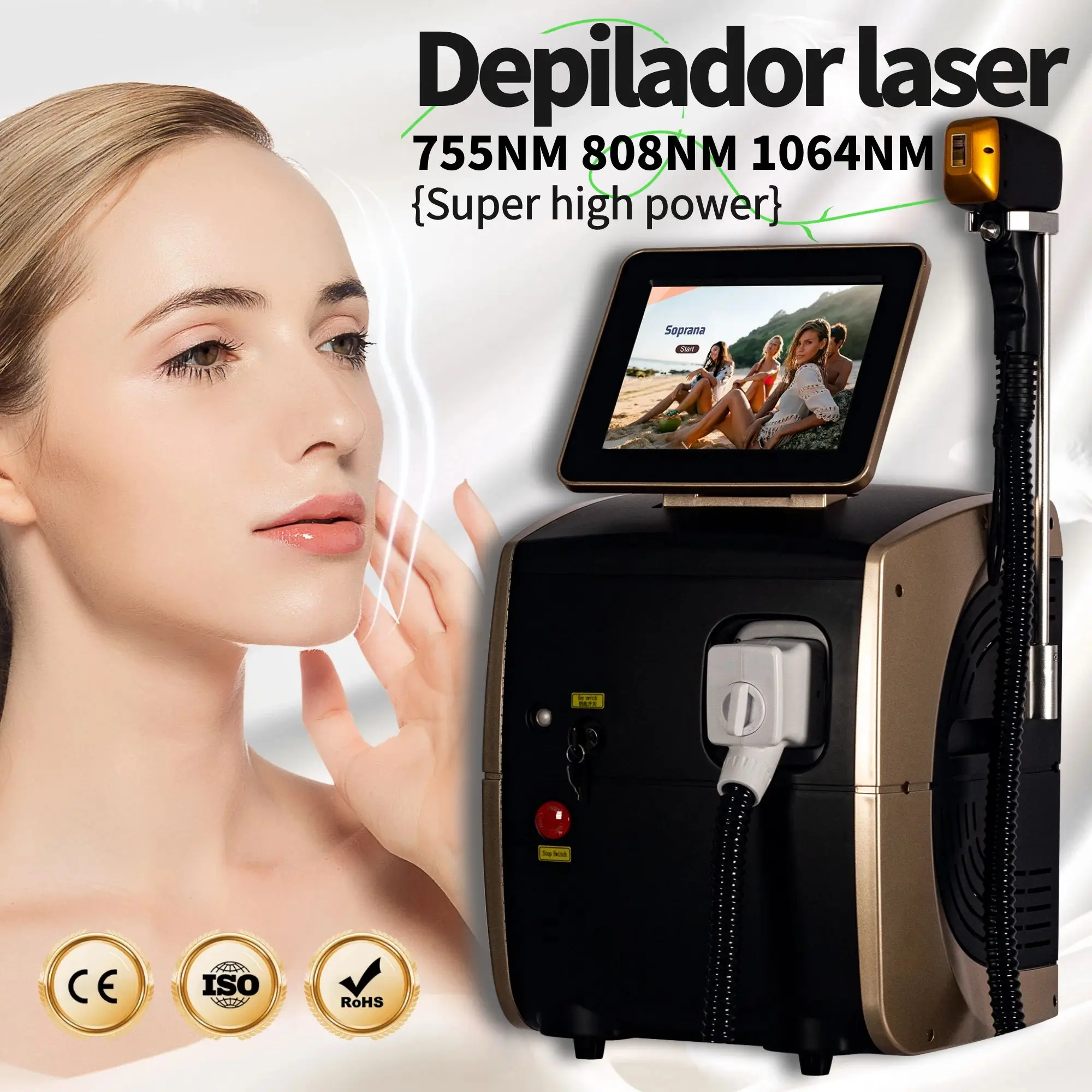 Hair Removal machine Super high power 3000W Smart 3 Wavelength Ice Platinum Hair Removal 755NM 808NM 1064NM Diode Laser