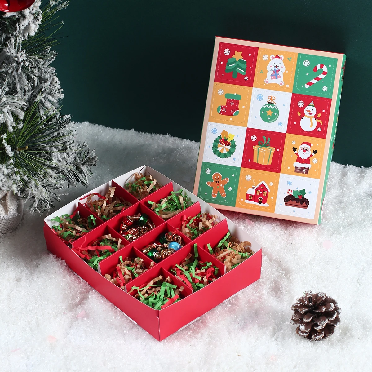 5Pcs Christmas Countdown Blind Box Surprise Gift Box Set Fun Diy Craft Kit With Empty Paper Boxes Christmas Decorations Gifts