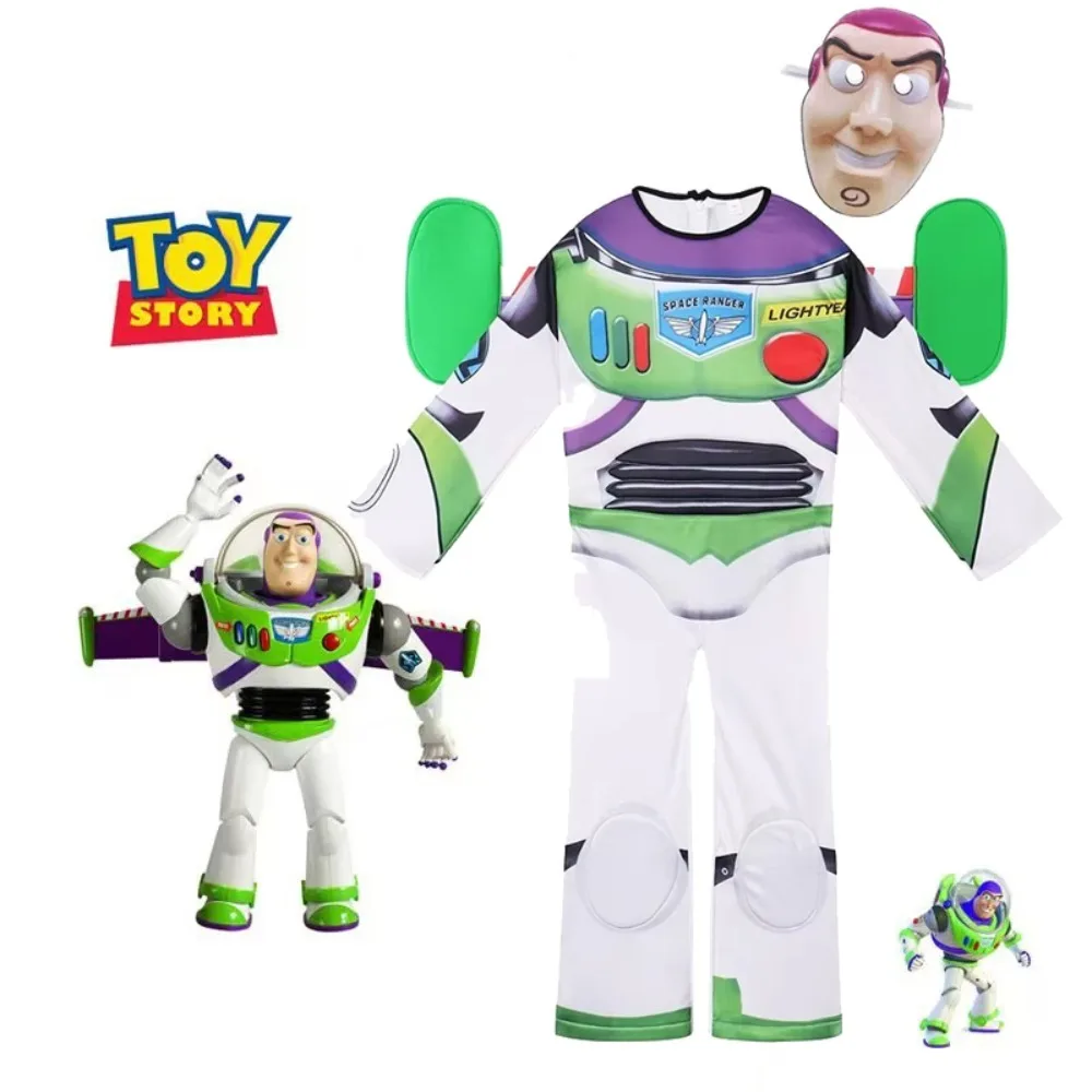 Toy Story Buzz Lightyear Children Jumpsuit Cosplay Costume Astronaut Kids Bodysuit with Mask Christmas Carnival Party Dress Up