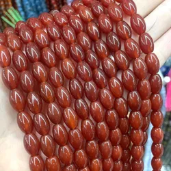 8MM Natural Rice Shape Colorful Agates Loose Spacer Beads For Jewelry Making Charm DIY Bracelet Necklace Accessories