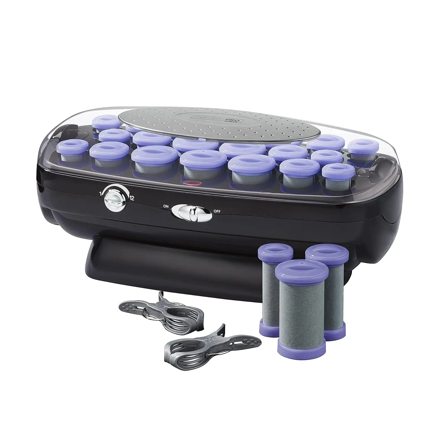 

INFINITIPRO Ceramic Flocked Hot Roller Set with Cord Reel and 20 Hair Rollers Barbero Capa para tinte de pelo Capas de barbero