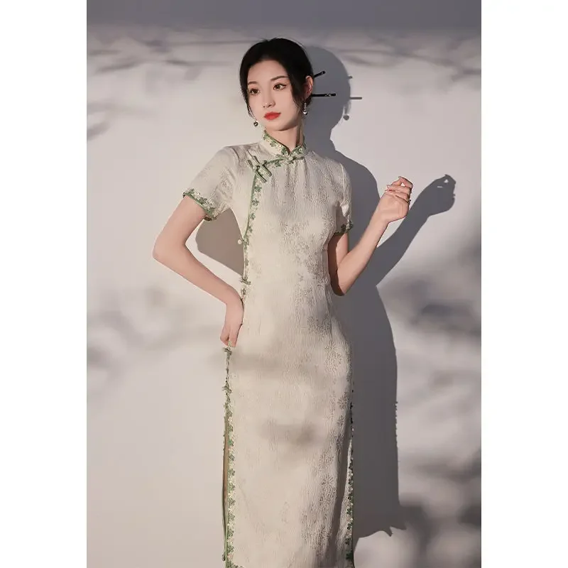 

Новое элегантное Ципао в китайском стиле, улучшенное Cheongsam, летняя элегантная одежда в китайском стиле в стиле ретро