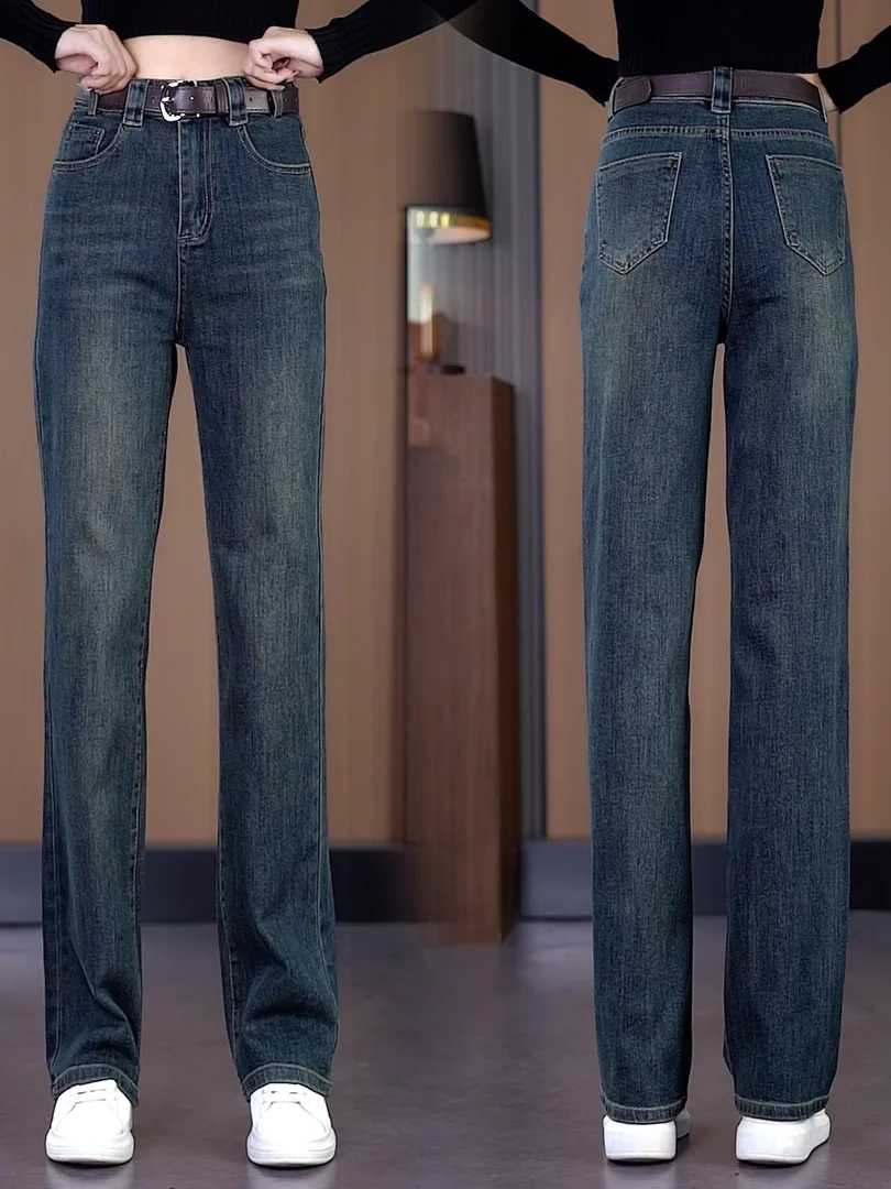 high-waist-slimming-wide-leg-cement-grey-jeans-women's-fashion-straight-cut-trousers-spring-autumn-new-style-loose-fit