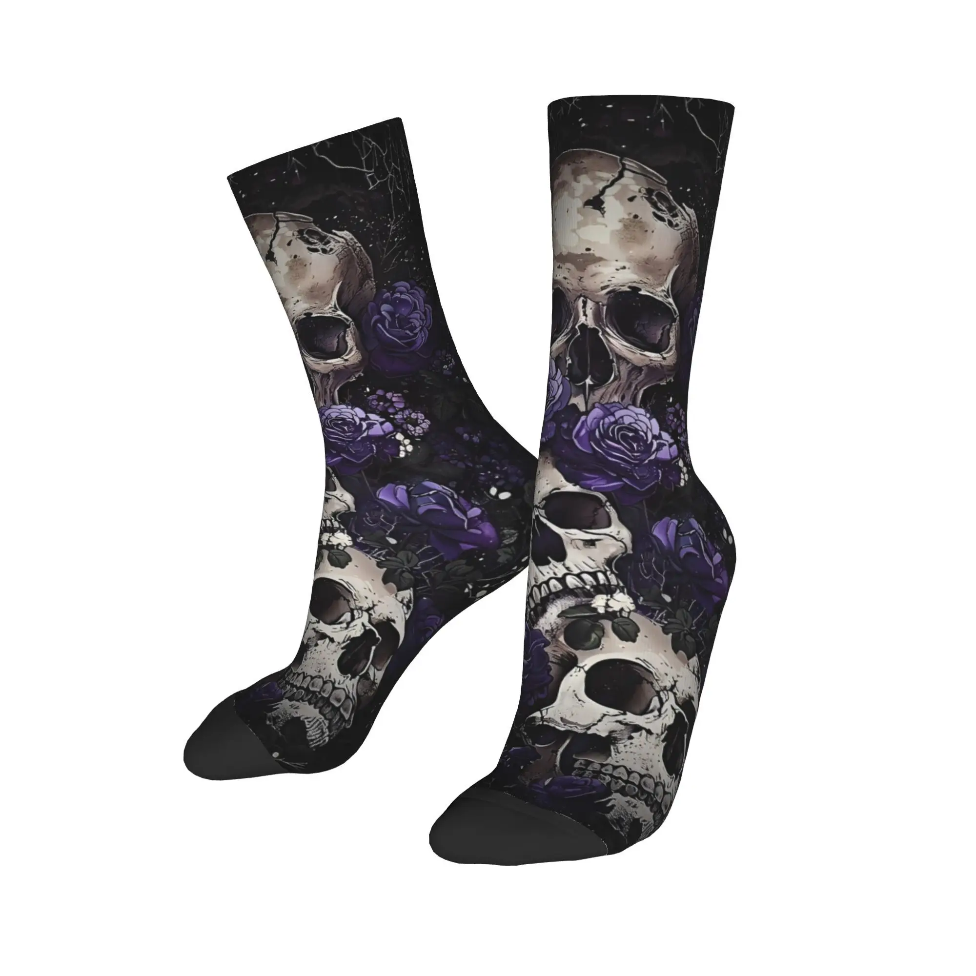 Skarpetki z artystycznym wzorem czaszki Gotyckie pończochy męskie Wysokiej jakości skarpetki wspinaczkowe Wiosenne skarpetki graficzne antypoślizgowe