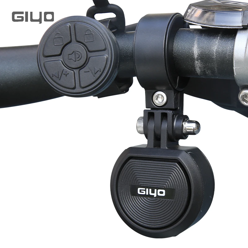 Giyo Electric Bike Bell Bicycle Horn Wireless Control for Electric Scooter/Road/MTB Cycling Alarm Ring Bicycle Handlebar Speaker