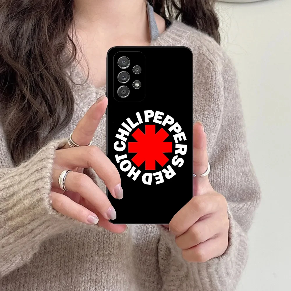 Red Hot C-Chili P-Peppers Phone Case For Samsung S24,23,22,30,21,10,9,Ultra,Plus,Lite,FE,5G Black Soft Case