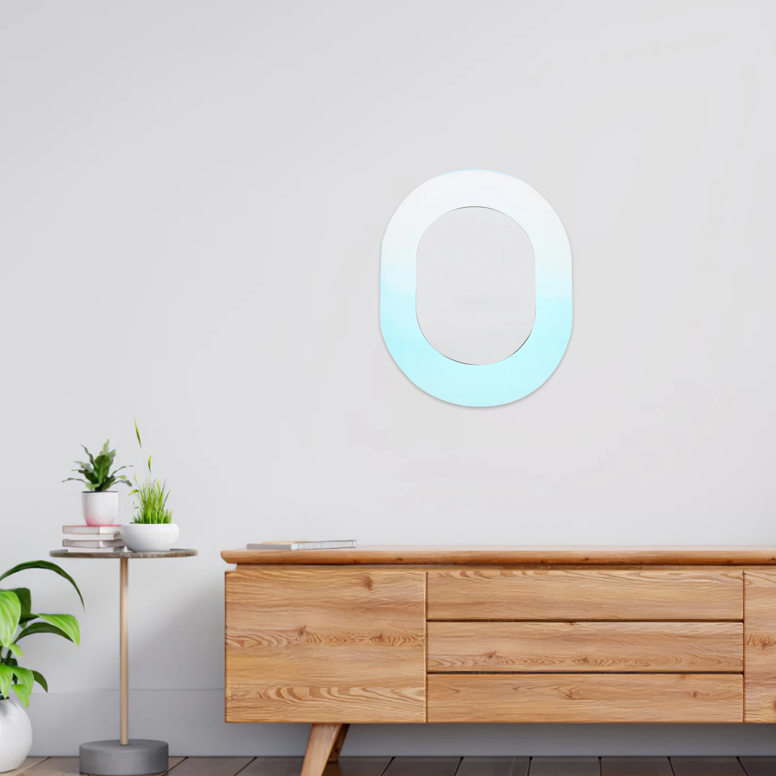 

Acrylic Wall Mirror Waterproof Decorative Oval Home Bathroom Bedroom Living Room Family Aesthetic Reflective
