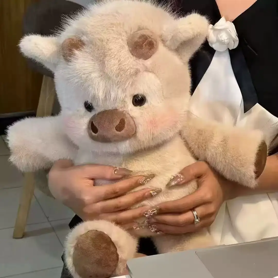 Soft Calf Pig Stuffed Animal Plush Toy Cute Animated Stuffed Animal Pillow Creative Running Pig Plush Toy Gift 17.7inch