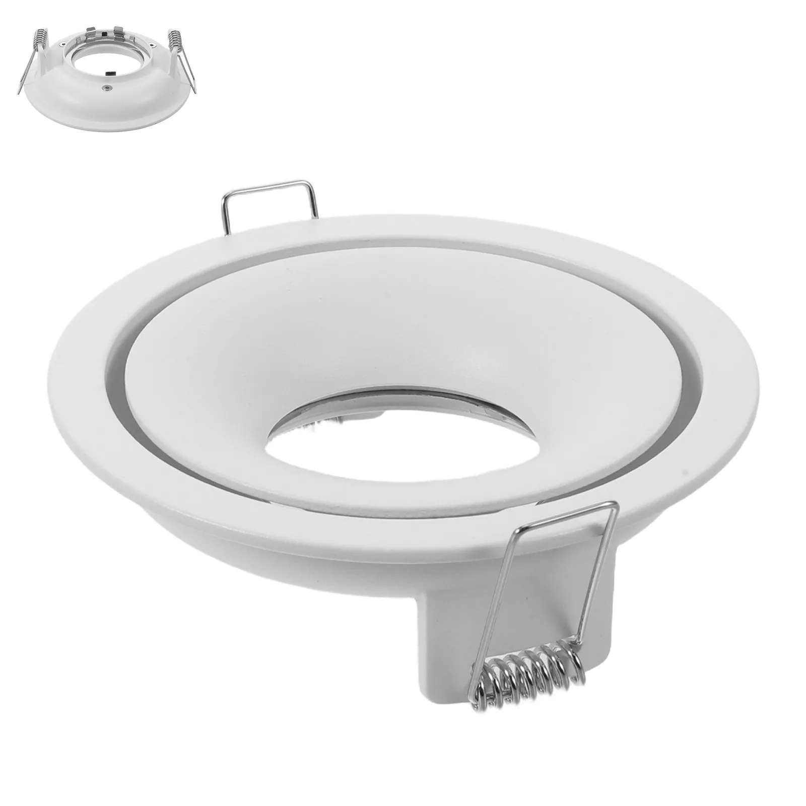 Metal Round Recessed Light Trim Holder Spotlight MR16 GU10 Ceiling Downlight Fixture Diffuser Lamp Indoor