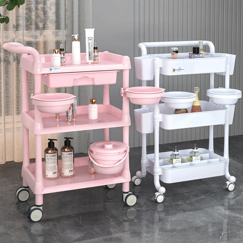 

Beauty Salon Furniture Hairdresser Cart Trolley Organizer Wheels Aesthetic Medical Rolling Makeup Carro Auxiliar Con Ruedas