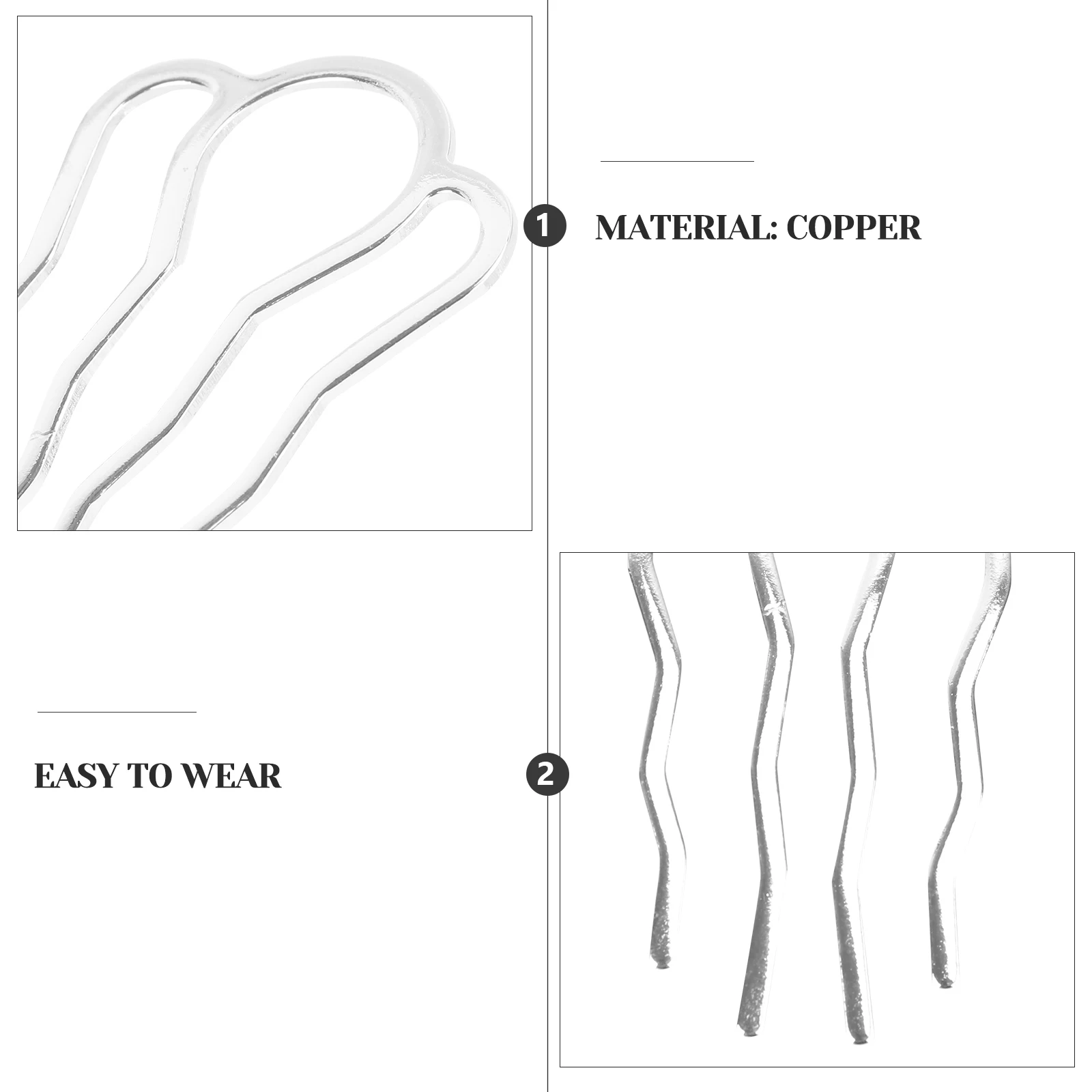 

6pcs Metal Hairpin For Women Silver Hairpin Diy Supplies Han Clothes Headdress Handmade Ancient Hair Clip Wedding