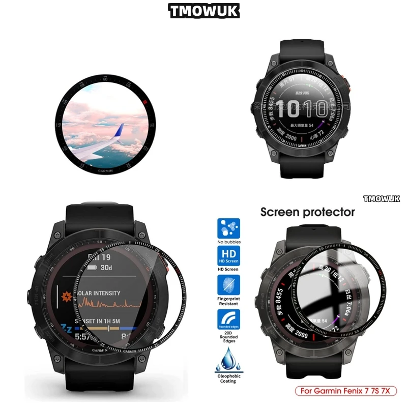 

For Garmin Fenix 6 7 8 7X 6X 7S 47mm 51mm Full Cover Screen Film Anti - Scratch 3D Curved Flexible