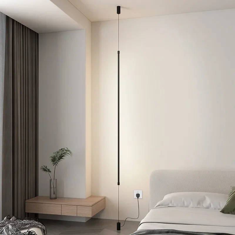 Nordic Minimalist Slim Line Floor Light Led Pendant Lamp Hanging Suspension for Living Room Bedroom Bedside