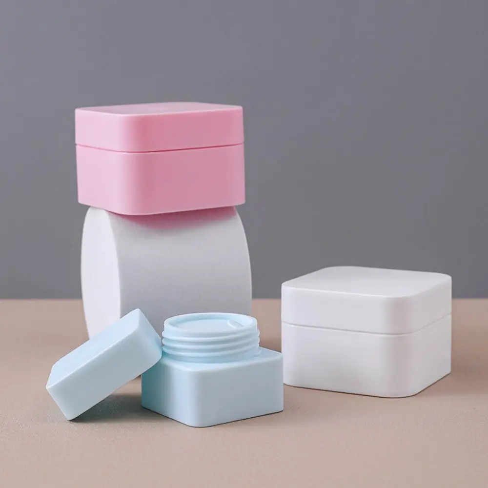 Square Cosmetic Plastic Box Portable Multicolor Face Cream Jar Refillable High Quality Vials Bottle Cosmetic Container