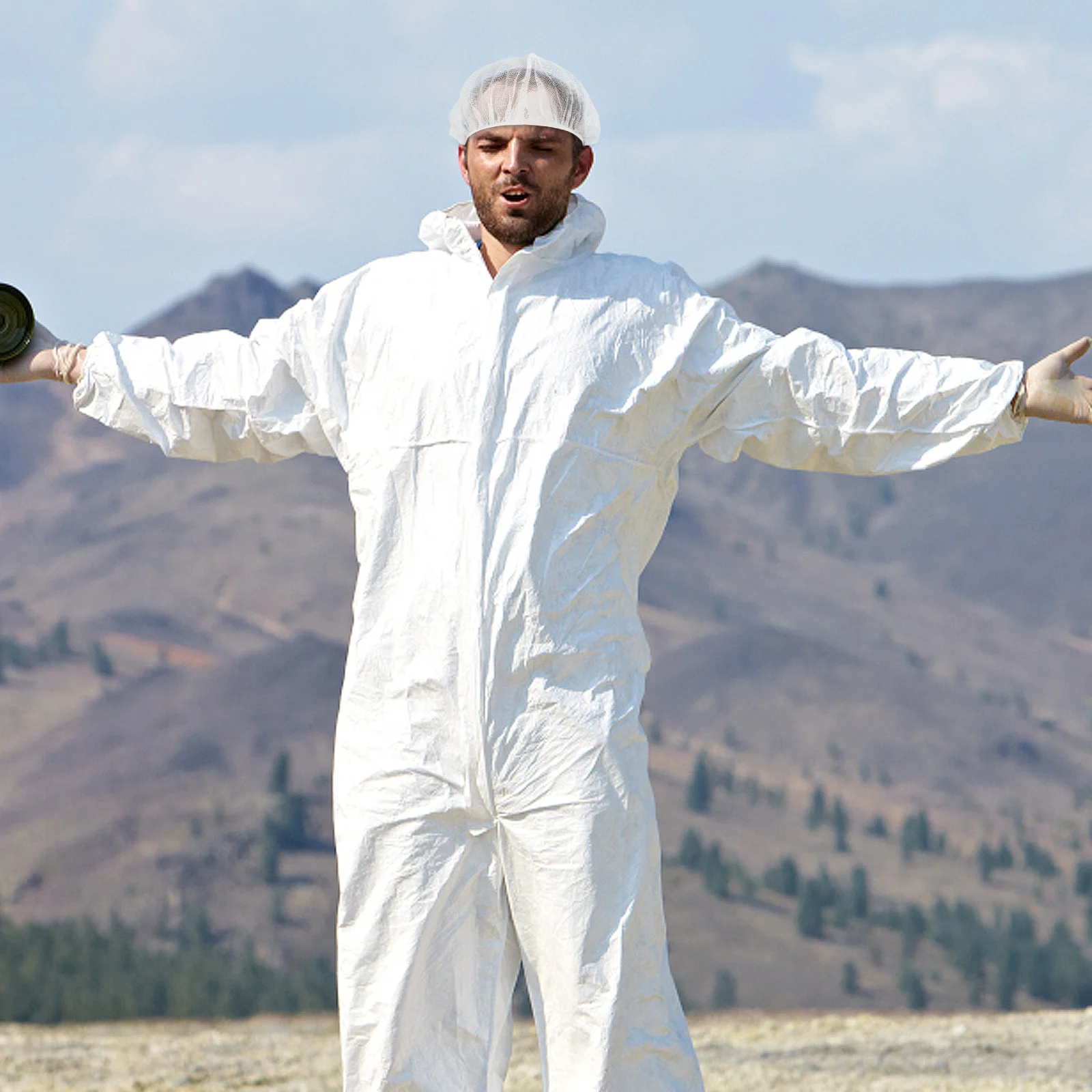 4 個の帯電防止ワークキャップメッシュシェフハット通気性汗吸収調節可能キッチンレストランホテルフードサービスベーキング用