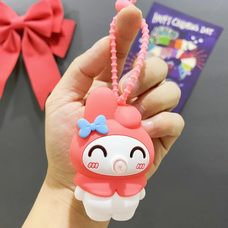 Kawaii Sanrio Press Hello Kitty Kuromi Anime Pendant Keychain Cute Cinnamorol Bubbles Keyring Girls My Melody Bags Keychains Toy