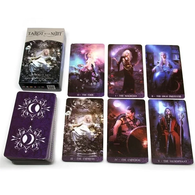 1Pcs Tarot de la Nuit Cards A 78 Deck Oracle English Divination Edition Borad Playing Games