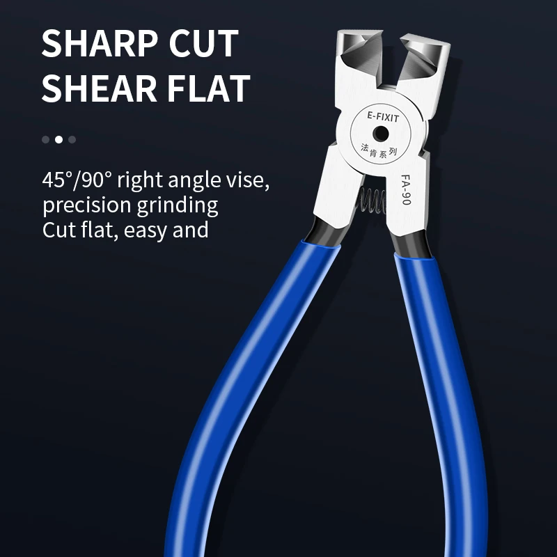 LUXIANZI 45 Degree Beveled Flat Jaw Pliers 90 Degree Sharp Curved Cutting Plier Disassemble Mobile phone Rear Camera Steel Ring