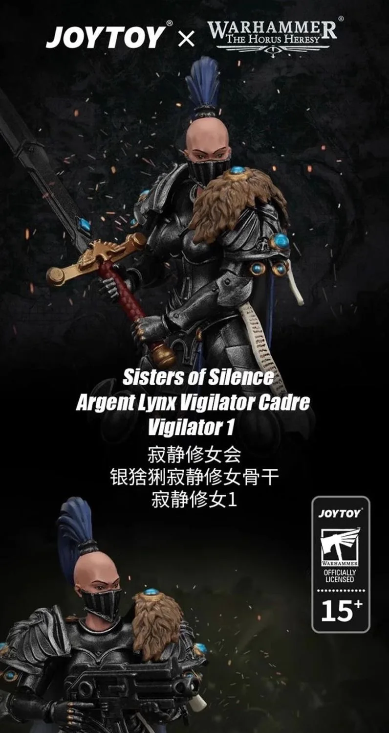 

【SF】JOYTOY 1/18 Фигурка Warhammer 40K Sisters of Silence Argent Lynx Vigilator Cadre Vigilator 1 Prime Модель игрушки в подарок