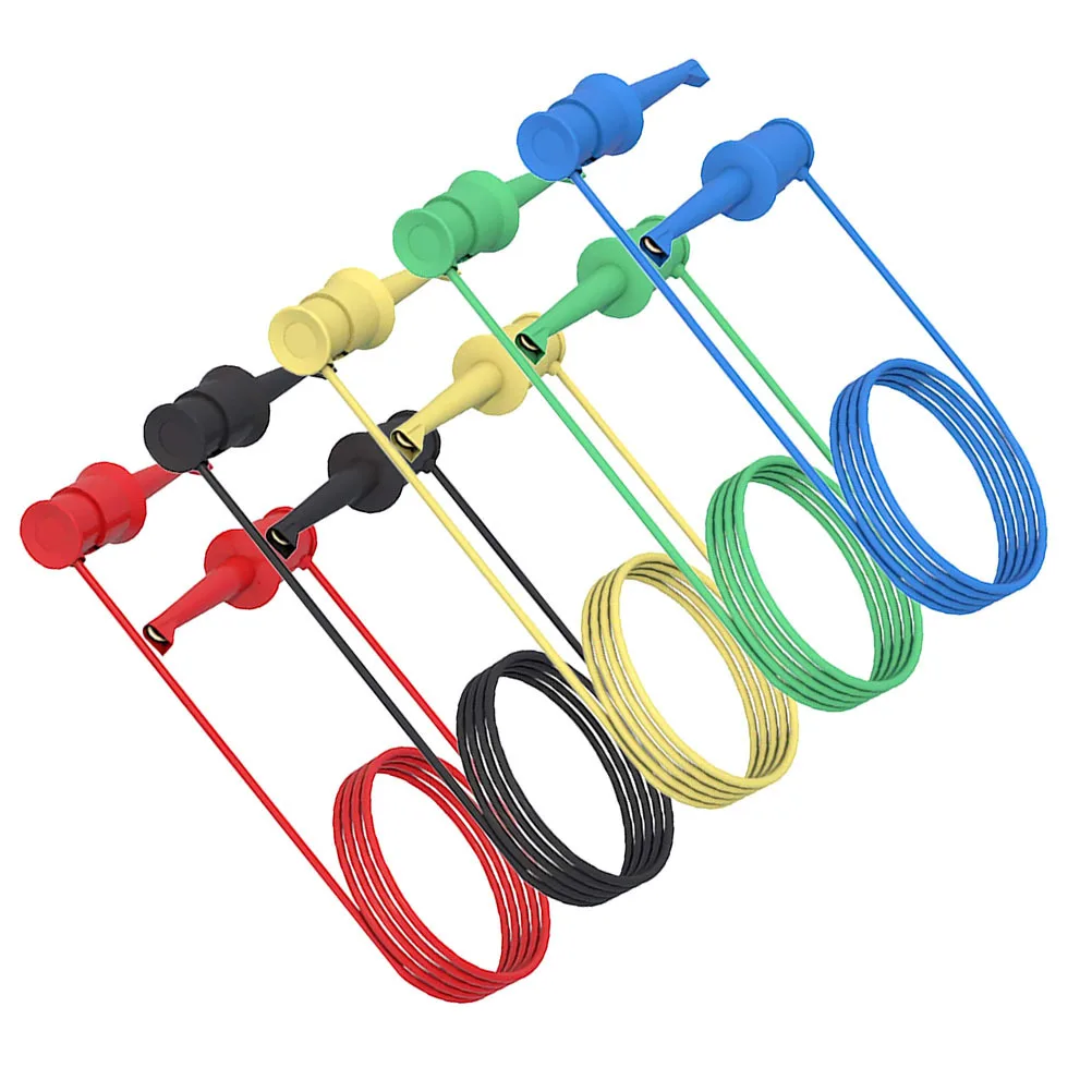 

5Pcs Mini Grabber Test Leads Copper Ic Test Hooks Clips Wires for Low Current Testing Electronics Circuit Repair